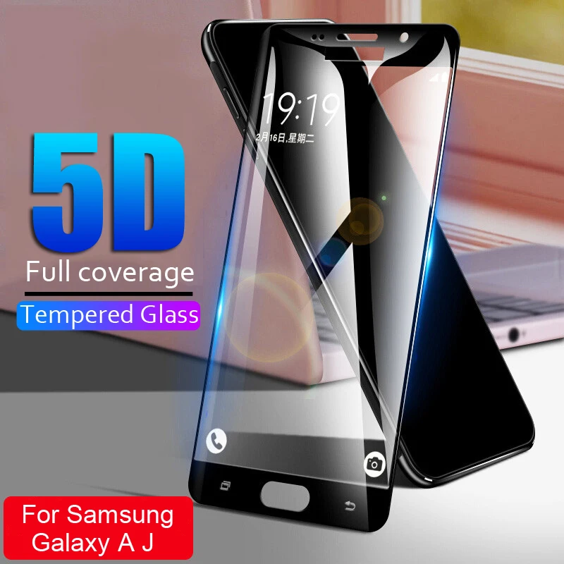 

5D Tempered Glass For Samsung Galaxy A5 A7 A3 J5 J3 J7 2016 2017 A510 A520 Full Cover Screen Protector Film 9H Protective