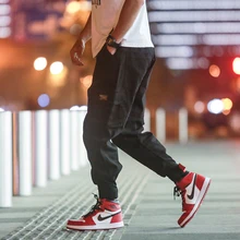 Модные мужские штаны-шаровары в стиле милитари осенние мужские хлопковые походные Мужские штаны с несколькими карманами хип-хоп брюки-карандаш