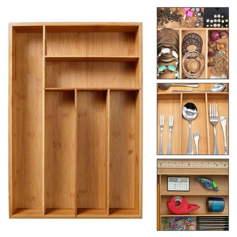 

Non-Retractable Bamboo Drawer Storage Box Tableware Storage Box Kitchen Drawer Organizer Groceries Storage Boxes Kitchen Tools