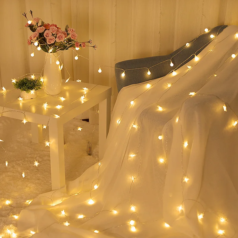 

INS Outdoor Waterproof Holiday LED Lighting Strings Stars String Lights Fairy Lights Garland Party Wedding Christmas Decoration