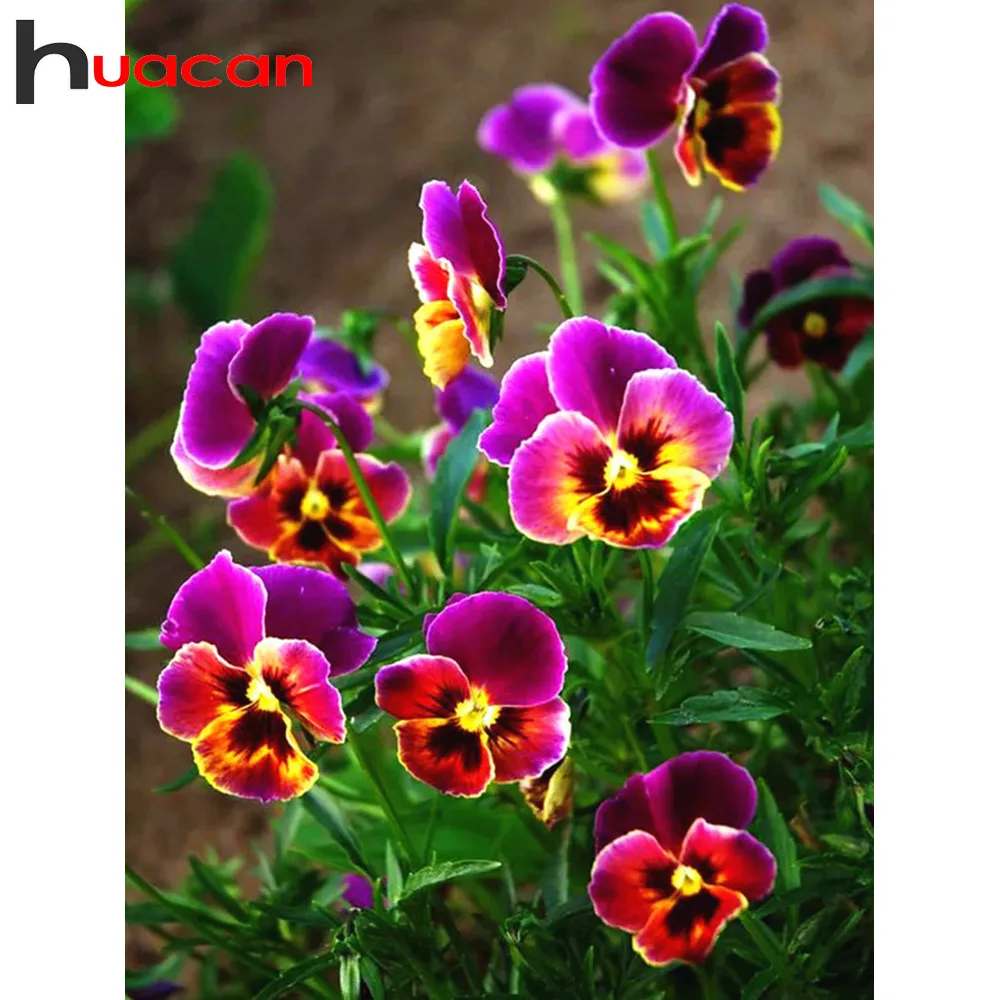 

Huacan Diamond Mosaic Stitch Flower Embroidery Sale Diamond Painting Full Drill Square Picture Rhinestone Home Decor Drop Ship