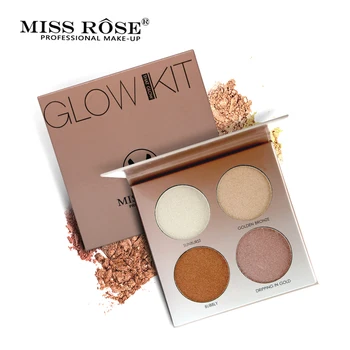 

Miss Rose 2019 New 4 Colors Brighten Base Makeup Glow Kit Palette Highlighter Makeup iluminador