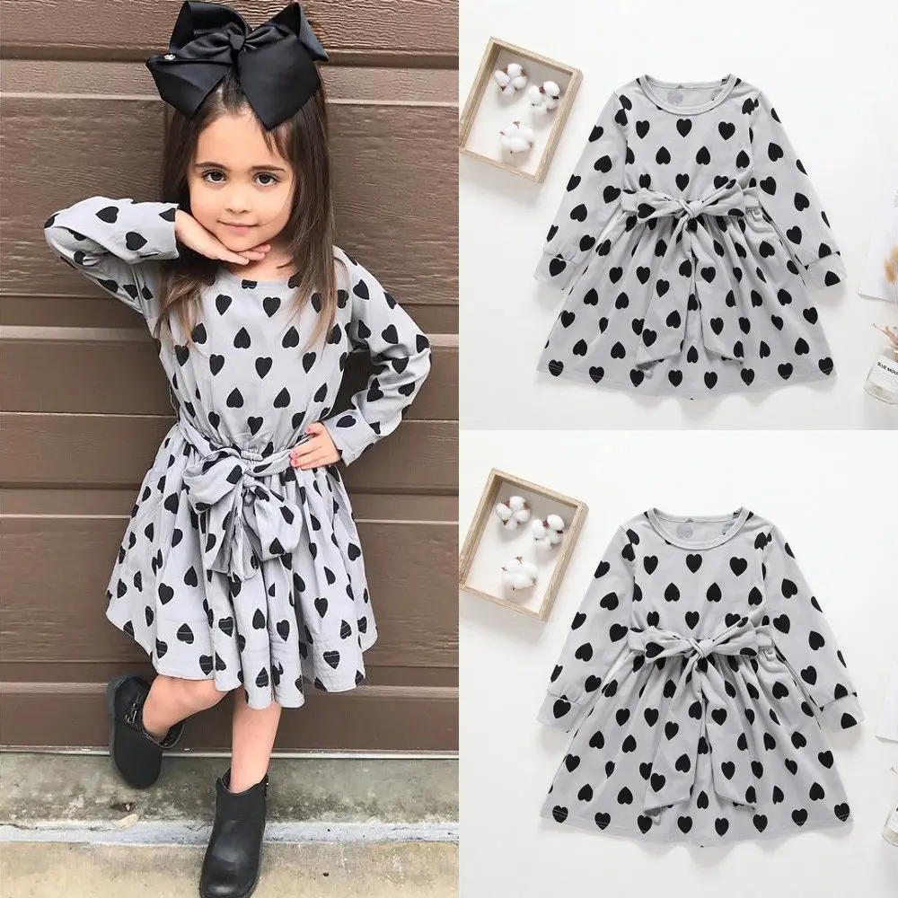 Pudcoco/платье для девочек; От 1 до 6 лет; милое платье с длинными рукавами для маленьких девочек; платья-пачки; бандажная одежда