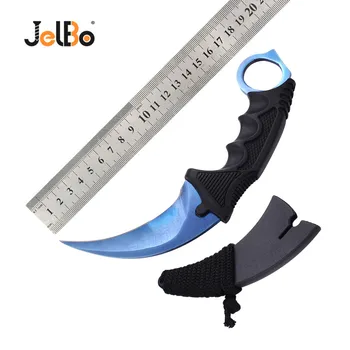 

JelBo Karambit Claw Knife Fixed Blade Knife CS GO Counter Strike Knife for Survival Tactical Camping Hunting Hand Tool Knife