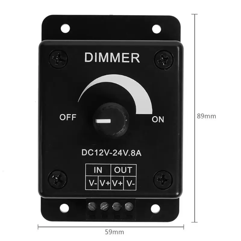 LICG черный светодиодный диммер DC 12V 24V 8A Регулируемая яркость лампы полосы драйвер