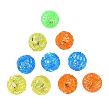 

10pcs Pet Cat Kitten Play Balls With Jingle Bell Pounce Chase Rattle Toy Non-toxic Cat Ball Toys For Dogs Cats Puppy Kitten