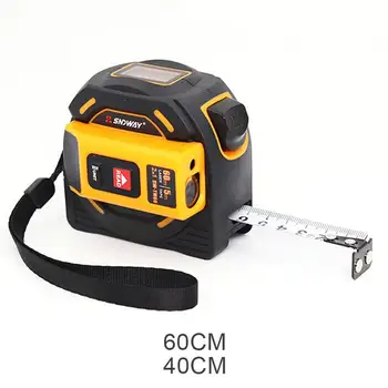 

2 in 1 Tape Measurer 5M Measuring Instrument LCD Digital Display Handheld Infrared 60M 40M Electronic Ruler