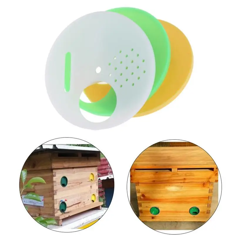 

10 Pcs Random Color Round Beehive Box Entrance Gate Plastic Beekeeping Equipment Beehive Nest Door Vents Bee honeycomb