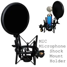 Universal Studio Condenser Microphone Mic Shock Mount with Articulating Head Telescoping height Microphone Holder Stand Bracket