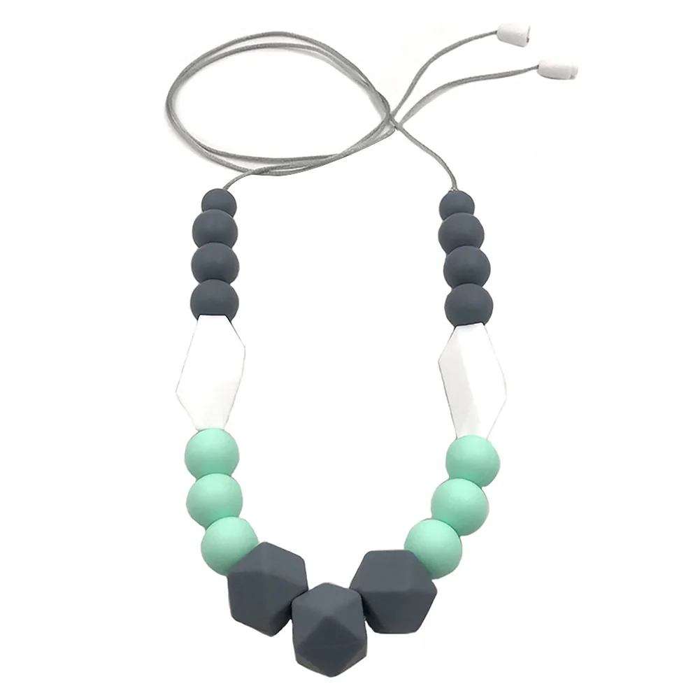 

Women Necklace Jewelry Accessories All- Neck Decoration For Mom Silicone Beads Baby Handmade Pendant Teething