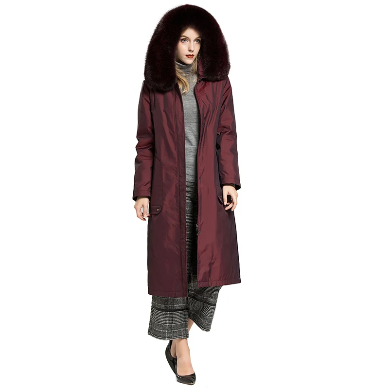 Largo Invierno Para Lx09865 Abrigos Grande Mujer Chaquetas De Wine 4FExqAw6E