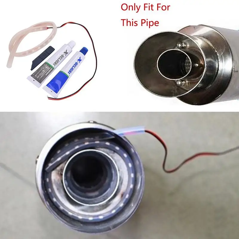 Motorcycle Lights Modification Exhaust Pipe High-Temperature Resistant Decorative Light Bar Stripe 4 colors