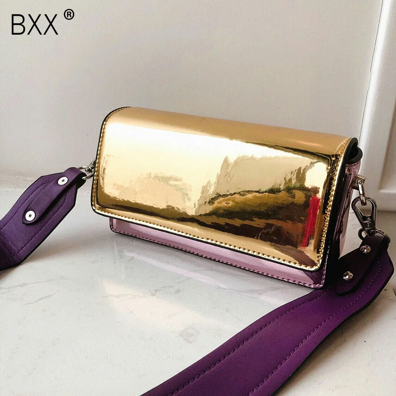 

[BXX] 2019 Summer New Pattern Fashion Bright Hit Color Wide Double Straps Personality Pillow Shape Messenger Shoulder Bag LM821