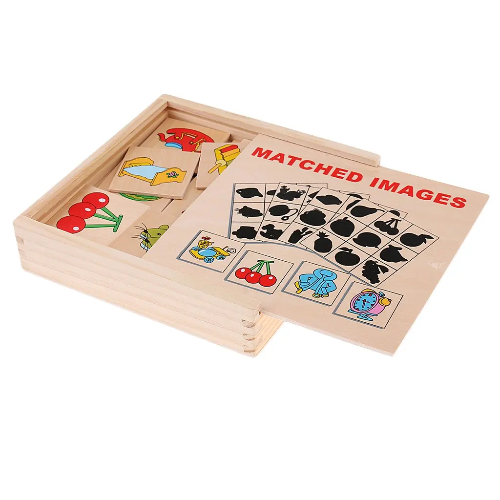 Wooden Montessori Educational Sensory Material Preschool Teaching Shadow and Image Association Card - 32969770380