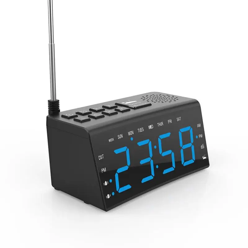 Smart Car Alarm Clock AM FM Radio Double Frequency LED HD Display Thermometer With USB Fast Charger For Bedroom Truck | Автомобили и