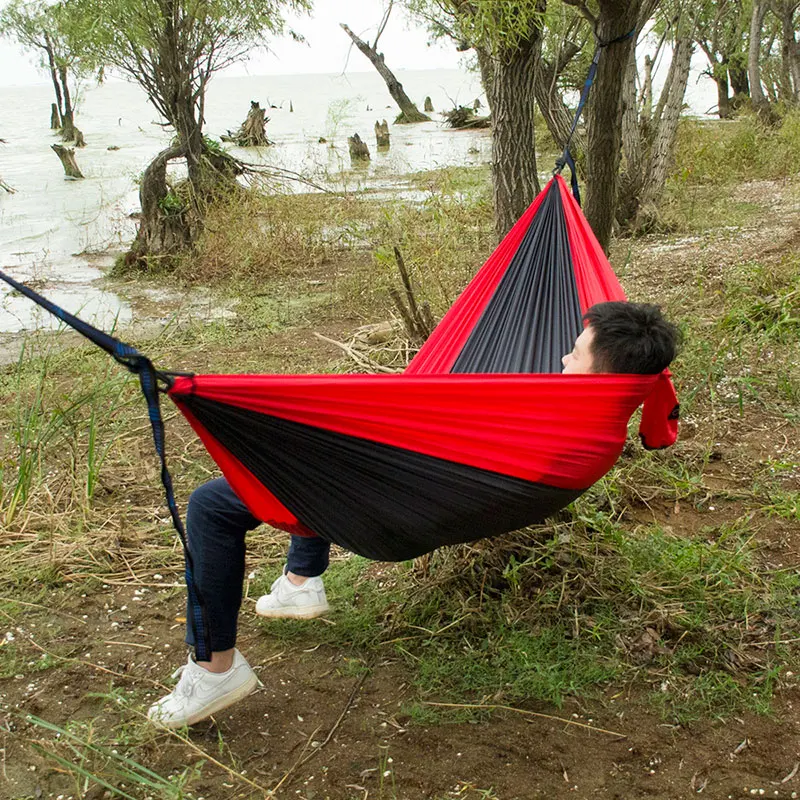 Outdoor Camping Hammock Sports Leisure Travel Hang Bed Double 2 Person camouflage Ultralight Travel Parachute Home Hammocks