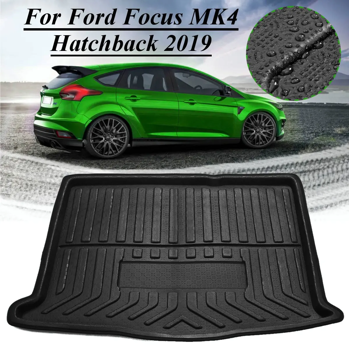 

Rear Trunk Cargo Boot Liner Tray Floor Mat Rear Cargo Mat Floor Sheet Carpet Auto Accessories For Focus MK4 Hatchback 2019+