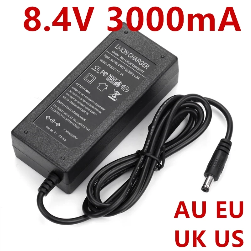 8 4 в 3 А источник питания AC 100 240 В к DC адаптер US/EU/UK/AU штекер 8.4V3000mA|dc power adapter|power adapterpower adapter supply |