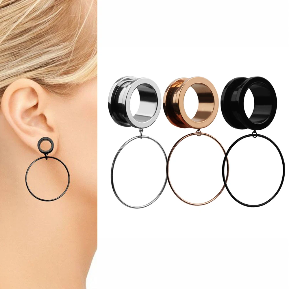 

1Pair 316L Surgical Steel Ear Piercings Lobe Plugs Tunnels Flesh Earrings Screw Ear Gauge Expanders Body Jewelry Piercing oreja