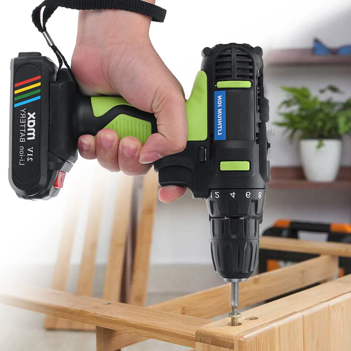 

AC 110-220V DC 21V Rechargeable Lithiumion Battery Cordless Power Drill Tools 680W Two Speed Handheld Electric Screwdriver