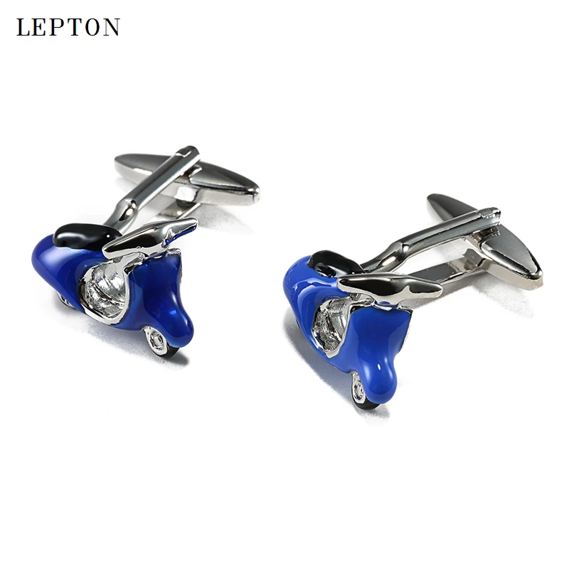 

Lepton Fashion Motorbike Design Cufflinks High Quality Enamel Cuff links motorcycle style cufflinks for mens shirt cuff cufflink