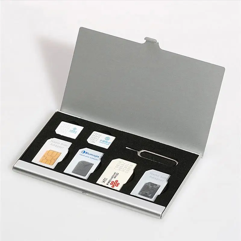 

SIM Card Storage Holder Case with 7 Slots for SIM Card and Micro SIM Card Pin Holder Travel Portable Carrying Storage Case