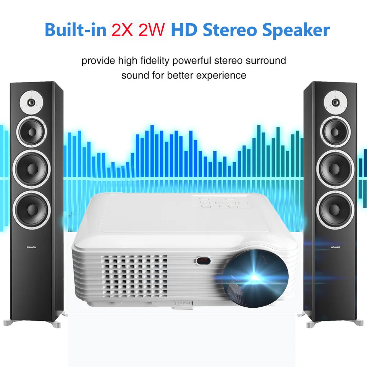 SV-226 Full HD WiFi 1080P LED Projectors Projector 8 Home Theater SD / USB / VGA / PC UK AU EU AU Plug