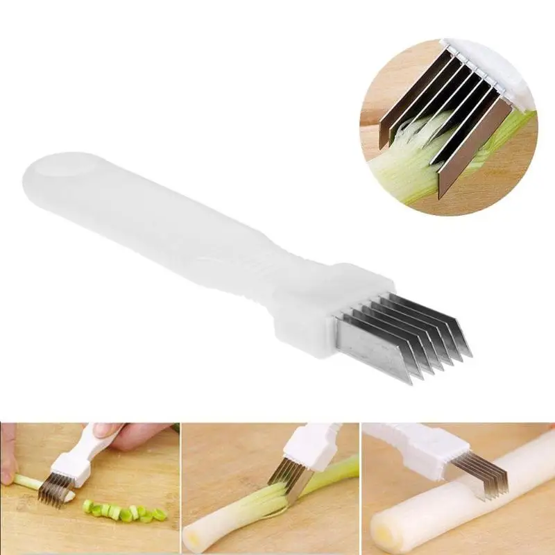

Hot Stainless Steel Onion Vegetable Cutter slicer multi chopper Sharp Scallion Kitchen knife Shredders Cutlery Tools Slice