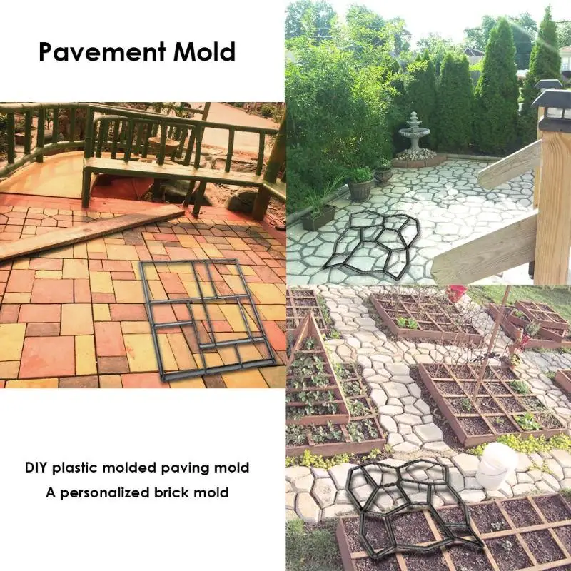 1pc Paving Mold Paver Garden Walk Pavement Mold DIY Plastic Manually Paving Cement Brick Concrete Pavement