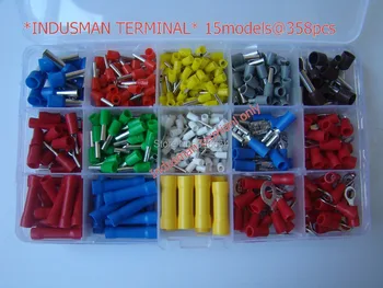 

358pcs/lot 15models Insulated crimp Terminal assort Electrical wire Crimp Connector