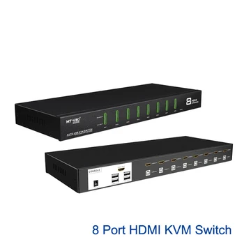 

8 Port HDMI KVM Switch support 4Kx2K Auto Hotkey Select EDID with Original Cable Set MT-0801HK