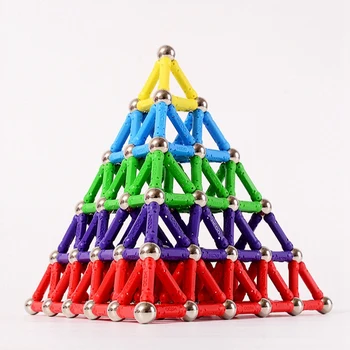 

Magnet Toy Bars Metal Balls Magnetic Designer Building Blocks Construction Toys For Children Educational Toys For Kids