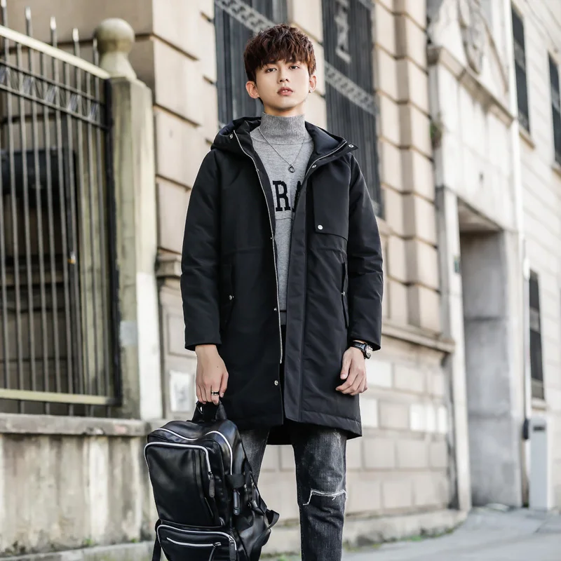 

New Pattern Man Down Parka Jackets Long Self-cultivation Tide Male Loose goose feather winter Coat men clothing