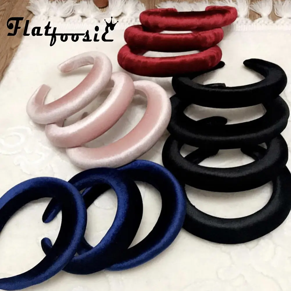 

Flatfoosie Velvet Women Headband Head Woman 4.5CM Wide Plastic Hairband Fashion Headwear Bohemian Charm Hairband