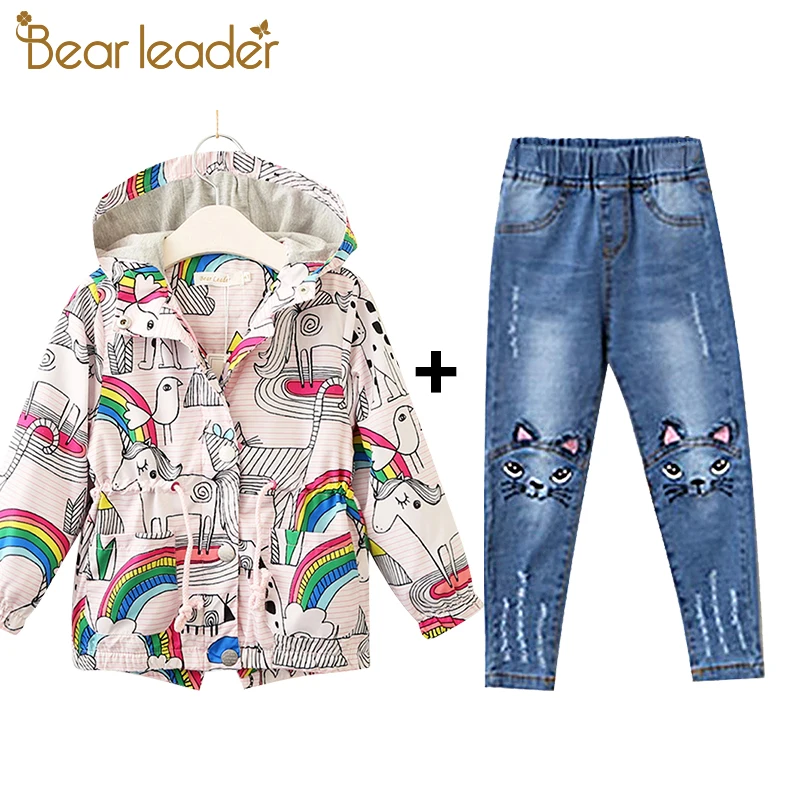 Bear Leader/куртки для девочек Новинка 2021 года Брендовые милые детские пальто Одежда с