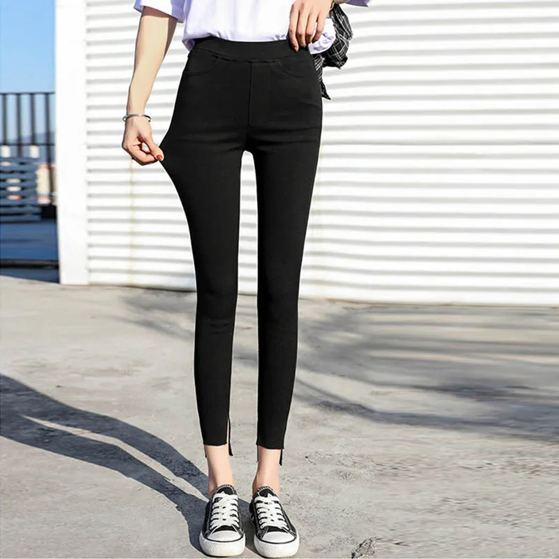 Loyalget 2019 New Black Women Pencil Pants Casual Elastic Waist Skinny Trousers Plus Size Big Stretch Office Lady Pants Loyalget 2019 New Black Women Pencil Pants Casual Elastic Waist Skinny Trousers Plus Size Big Stretch Office Lady Pants