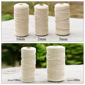 

Durable Handcraft Cotton String 1mm 2mm 3mm Festive Decoration Cotton Thread DIY Handmade Home Decorative Supply 100m Cotton