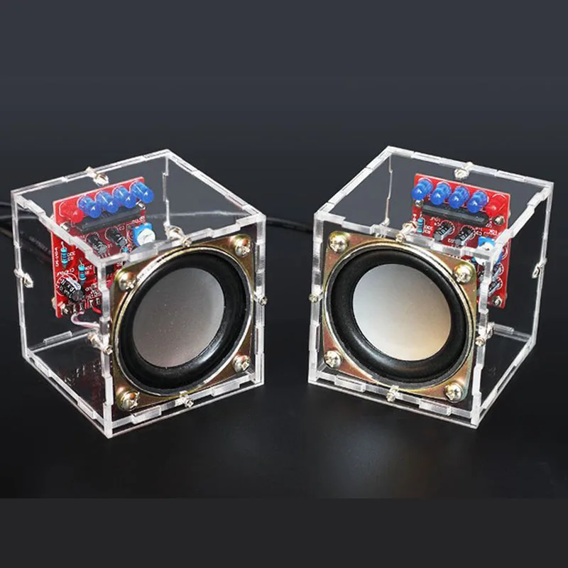 

electronics diy kit 3W Speaker making kit with Transparent shell 2.36inch 1 Mini computer audio diy electronic