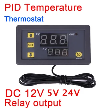 

5V 12v 24v DC Intelligent PID thermostat temperature controller digital LED thermometer control display meter Relay switch