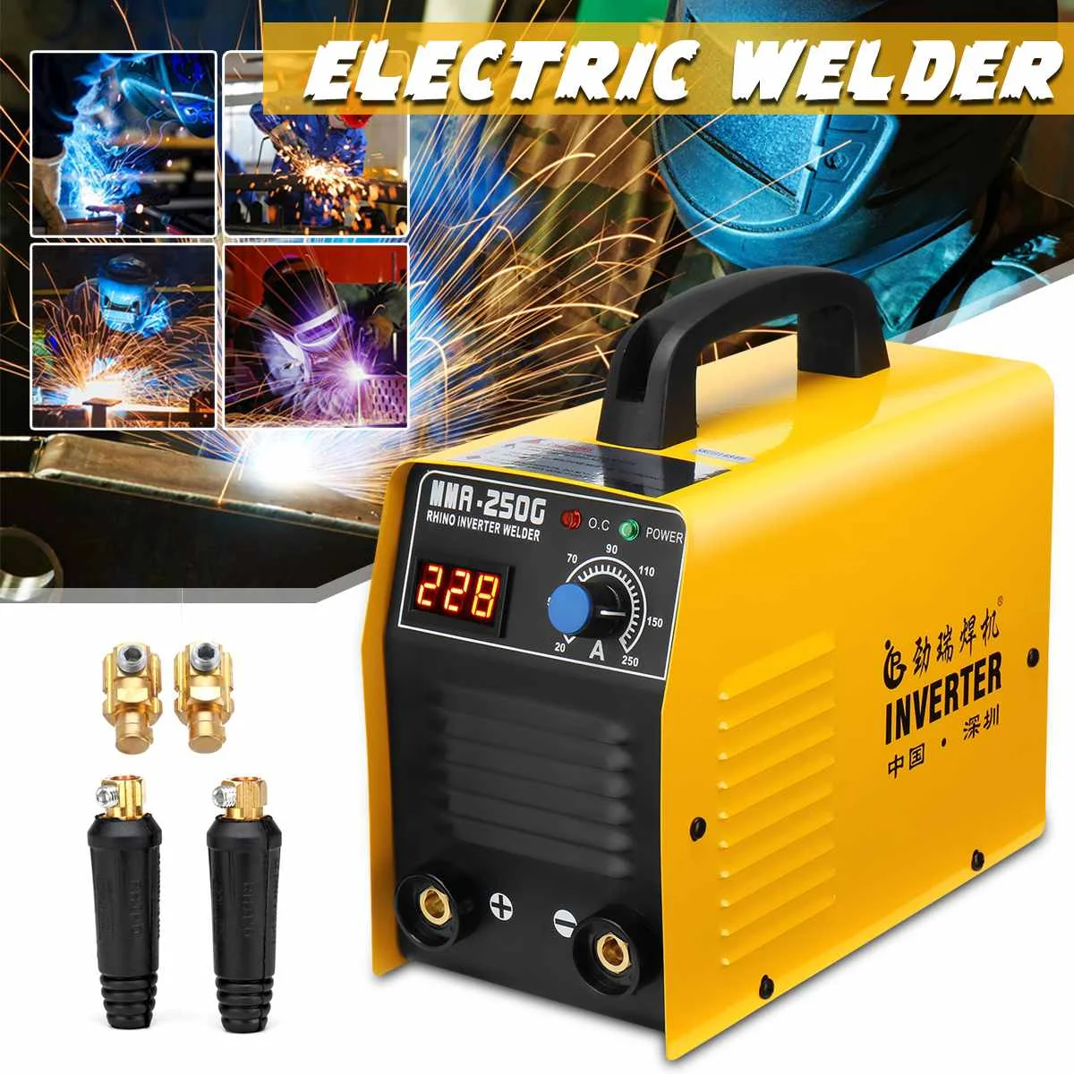

20-250A 25KVA IP21 Inverter Arc Electric Welding Machine IGBT/MMA/ARC/ZX7 Welder for Welding Electric Working Digital Display