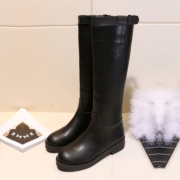 

Autumn High Knight Buckle Bring Decoration Coarse Woman Thin Head Shoes Winter Women Boots