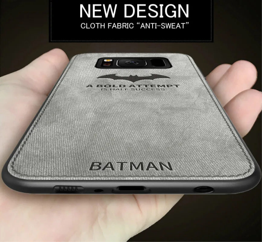 

Fabric Cloth Batman Phone Cover For Samsung Galaxy S9 S8 Plus Edge Case Patterned Soft Case