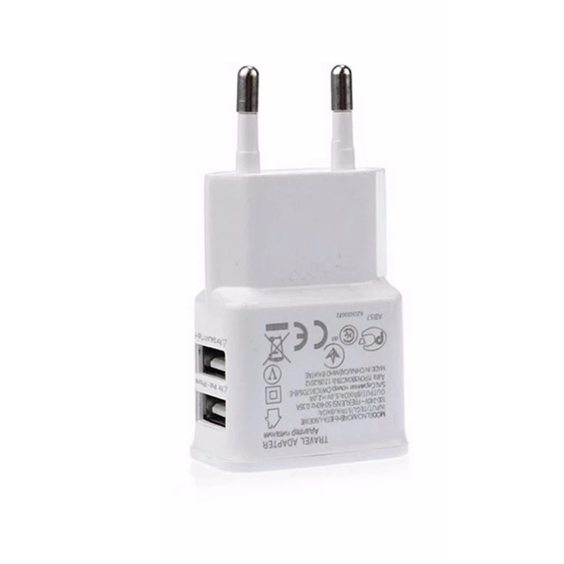 

EU/US Plug 5V 2A AC 110V-240V Dual USB Charger Travel Mobile Cell Phone Wall Power Adapter For ipad for iPhone for Samsung &