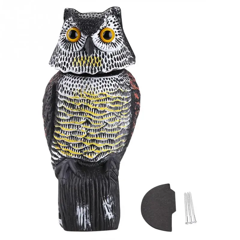 

Realistic 6 Inch Premium Rotating Bird Repellent Fake Owl Decoy Bird Scarer For Pest Control Scarer Scarecrow Garden Yard Decor