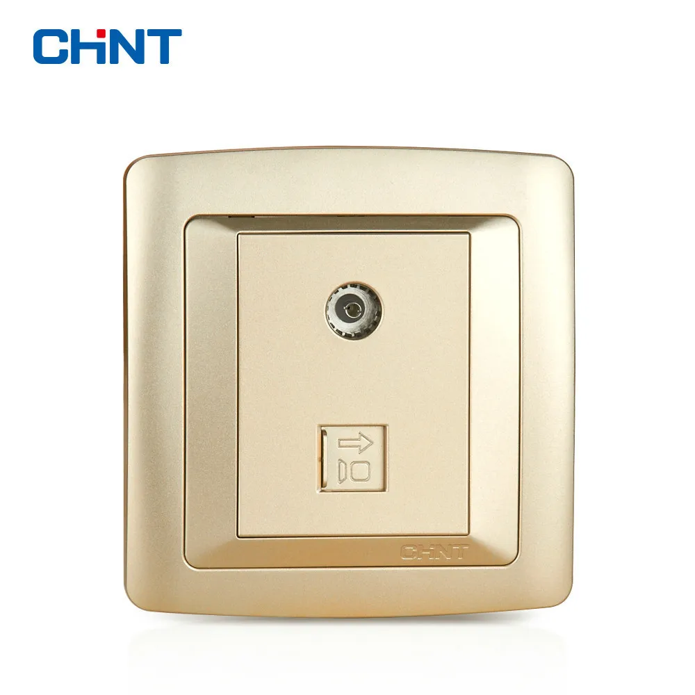 CHINT Electrician NEW2K Luxurious Switch Socket Light Champagne Gold TV Computer Exceed Five Class Hot Sale | Обустройство дома