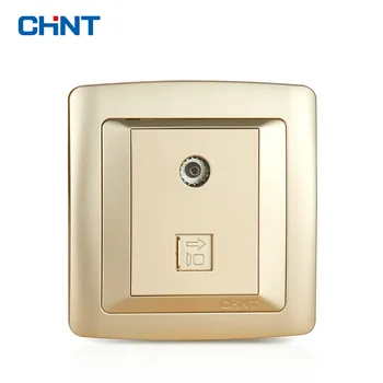 

CHINT Electrician NEW2K Luxurious Switch Socket Light Champagne Gold TV Computer Socket Exceed Five Class Computer Hot Sale