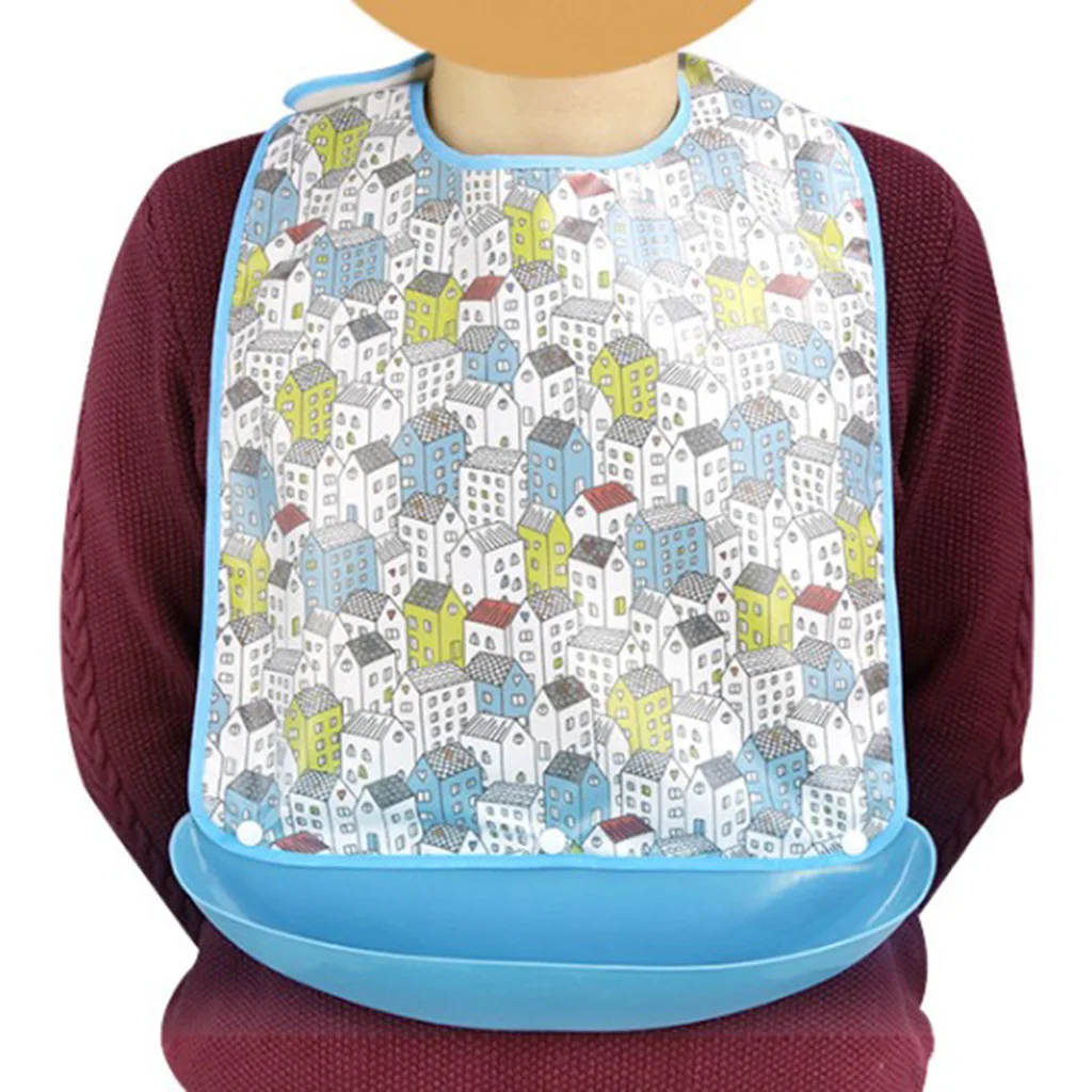 2 Pieces Waterproof Adult Mealtime Bib Cloth Protector Disability Aid Apron