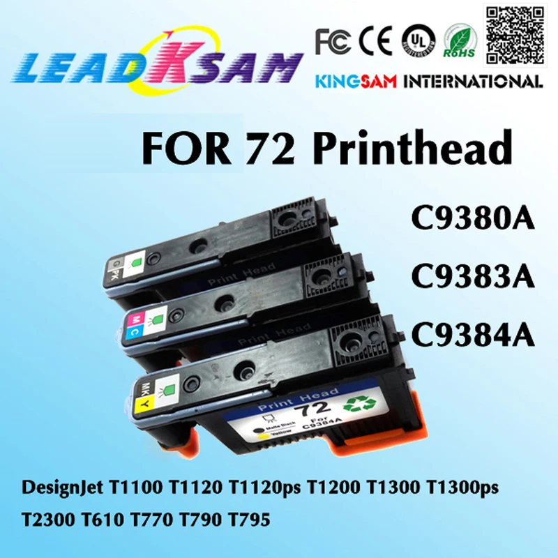 

3x C9380A C9383A C9384A Printhead compatible for hp72 DesignJet T1100 T1120 T1120ps T1200 T1300 T1300ps T2300 T610 T770 T790