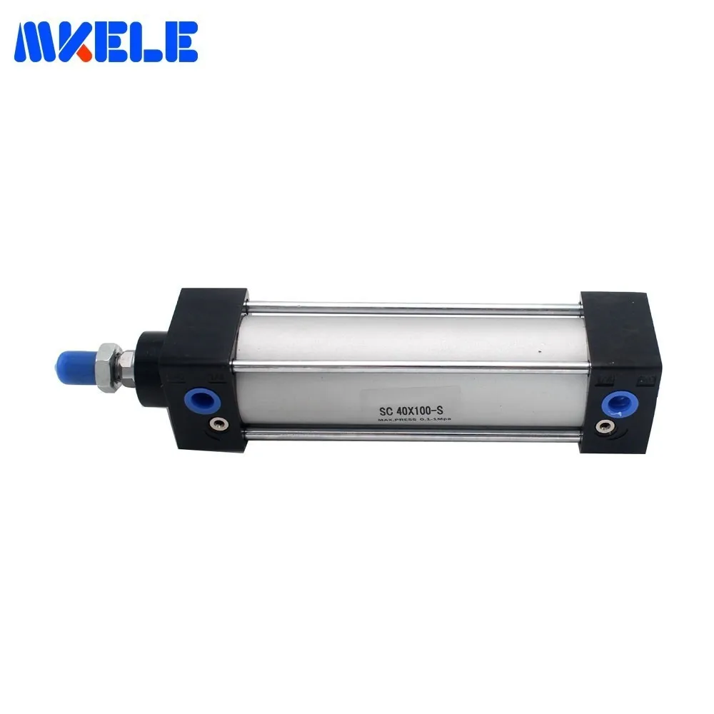 

Aluminum Alloy SC40-100 40mm Bore 100mm Stroke Mini Single Rod Double Acting Standard Air Cylinder Fishtailing Shape