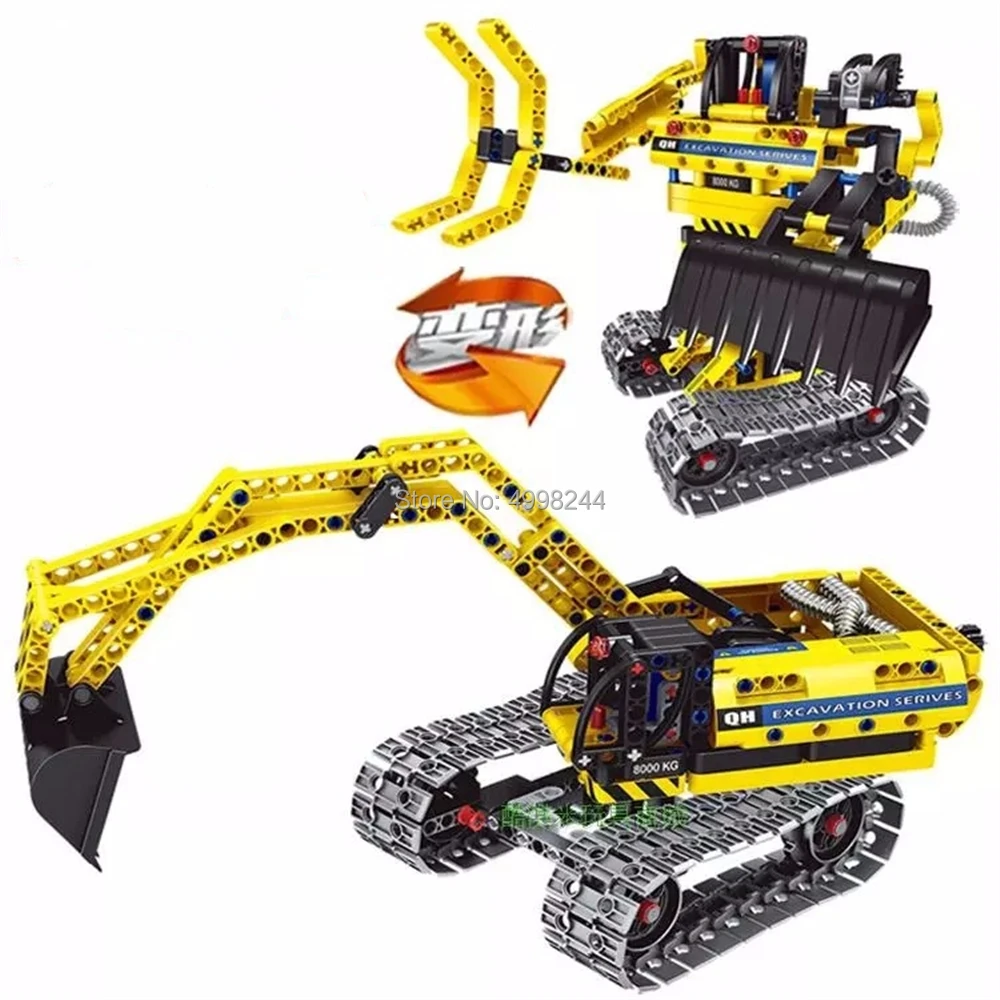 

6801 342pcs 2in1 City Construction Technic Excavator Carry Robot Building Block Bricks Toy